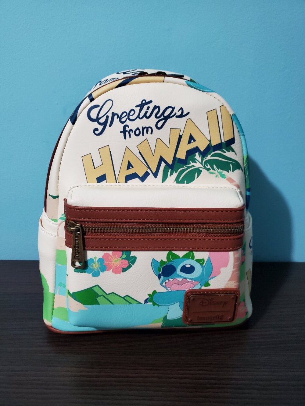 NWT Loungefly Disney Stitch Aloha Postcard Mini Backpack